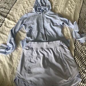 Lululemon Athletica Light Blue Hoodie and Skirt Set